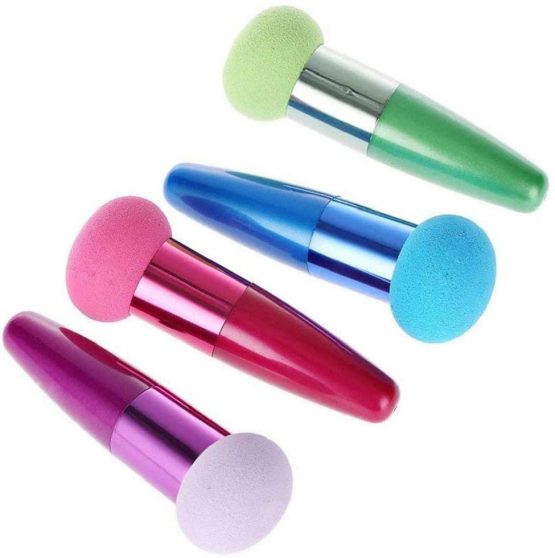 2Pcs Makeup Sponge Mushroom Facial Foundation Sponges Makeup Blending Sponge Powder Puff Makeup Tools with Handle Case for Liquid Foundation Creams and Powders - Image 4