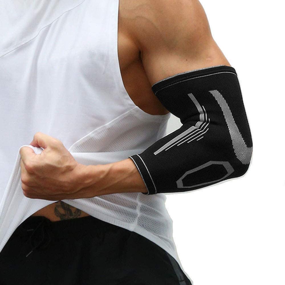 Hually Elbow Support, 1 Pair Elbow Brace, Compression Arm Sleeve for Women and Men Tendonitis Arthritis Tendonitis