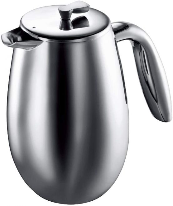 Bodum 1303-16 Columbia Double Wall Coffee Maker, Stainless Steel - 3-Cup (0.35 L), Shiny