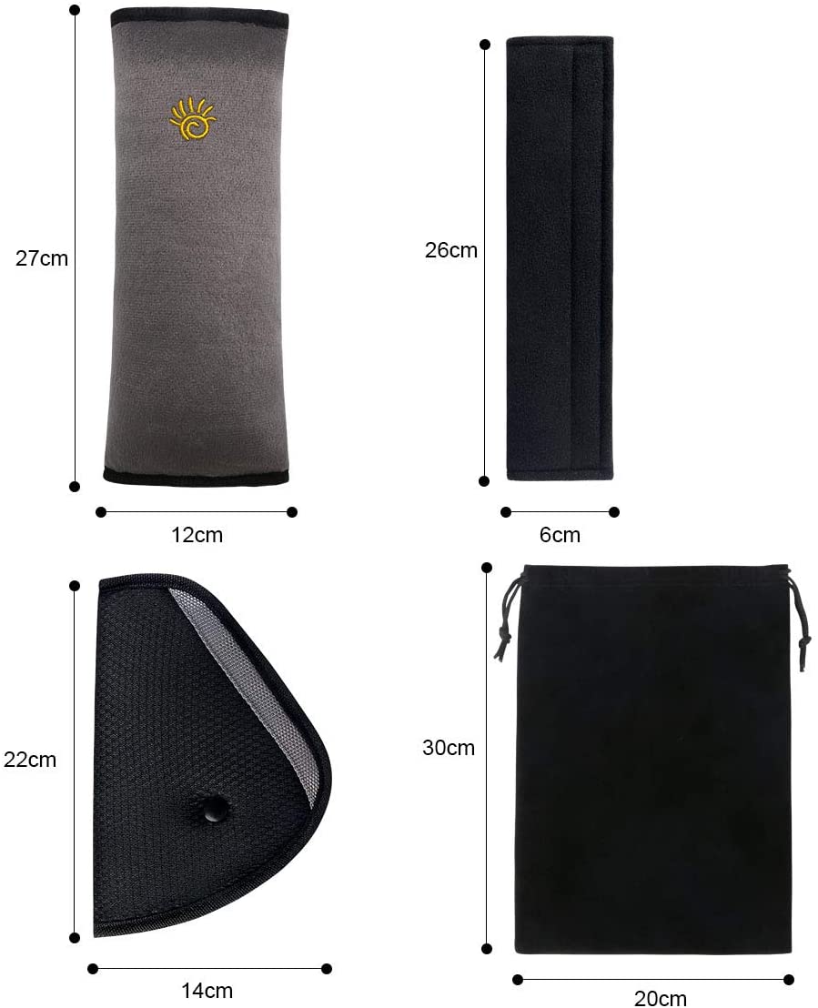 URAQT Car Seat Belt Pad, Seatbelt Pillow with Kids Seatbelt Adjuster - Image 2