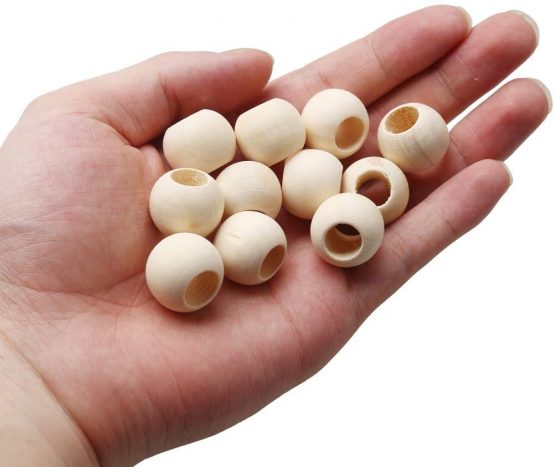 100pcs Natural Wooden Beads, 20mm Wood Spacer Beads Round Wood Loose Beads for Jewellery Making - Image 4