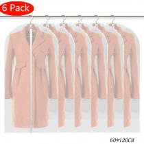 Linseray 6 Pack Hanging Garment Bag, 60 x 120cm Suit Bags Breathable Moth Proof Garment Cover with Full Zipper for Long Dress Dance Costumes Suits Gowns Coats
