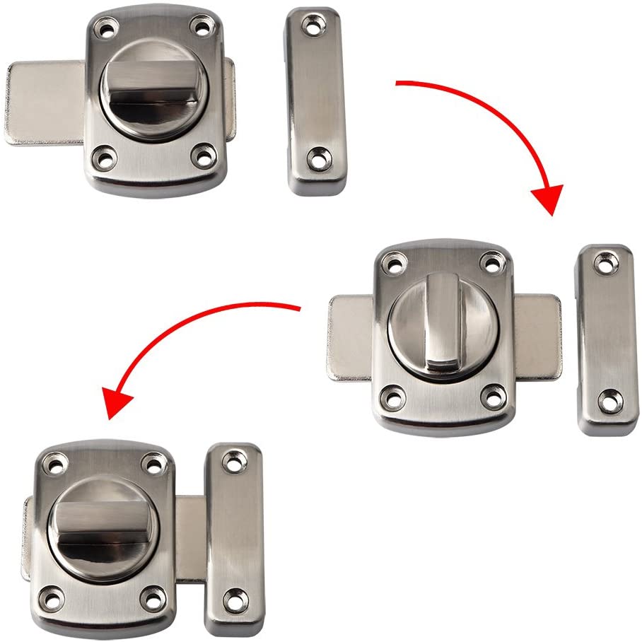 Sayayo Bathroom Latch Rotate Bolt Gate Latch Door Lock, Brushed Finished, 55x56MM, EMS220U - Image 4
