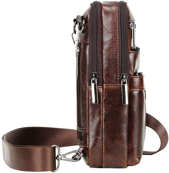 Xieben Vintage Leather Shoulder Messenger Bag for Men Travel Business Crossbody Pack Wallet Satchel Sling Chest Bags - Image 3
