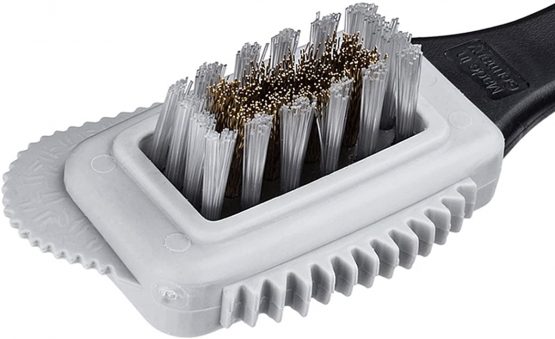 PREMYO Suede Shoe Brush with Handle Safe Grip for Effective Cleaning of Nubuck Velour Leather Boots Multifunctional with Brass Bristle Edge Eraser - Image 2