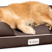 PetFusion Ultimate Solid 10cm WATERPROOF Memory Foam Dog Bed for Medium & Large Dogs (91x71x23cm orthopedic dog mattress; Chocolate). Replacement covers & blankets also avail