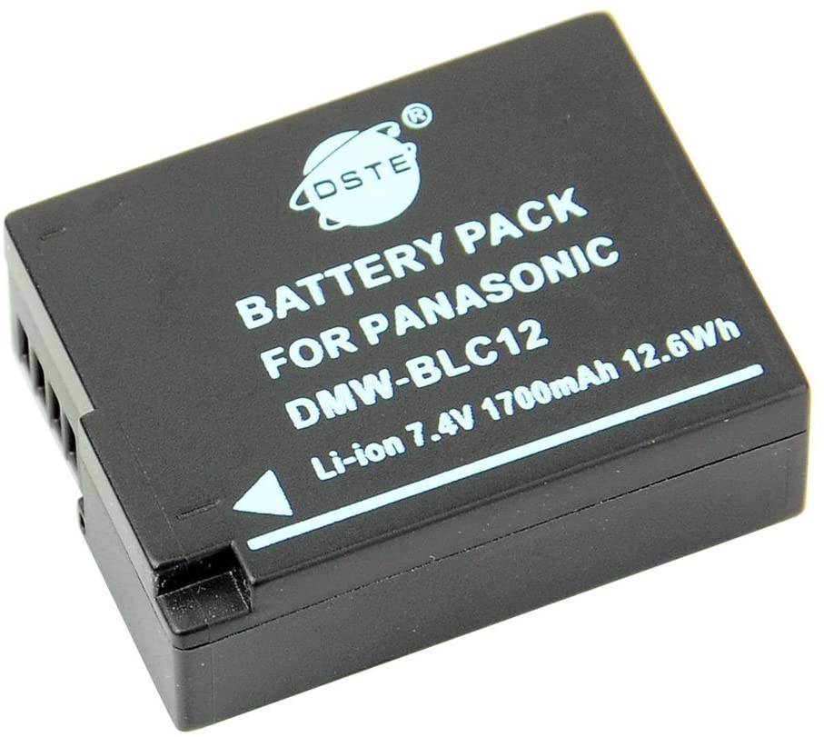 DSTE® DMW-BLC12 Rechargeable Battery for Panasonic Lumix DMC-G5 DMC-G6 DMC-G7 DMC-GH2 DMC-FZ200 DMC-FZ200GK DMC-FZ1000 V-LUX4 Leica Q Camera as DMW-BLC12E DMW-BLC12PP BP-DC12 BP-DC12U BP-DC12E