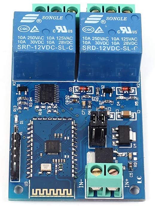 DollaTek 12V Dual Way Bluetooth Relay Module Has Two 12V 10A Relay and