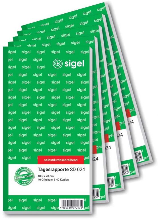 Sigel Forms – rapporte 10.5 x 20 cm Carbonless Copying, 2 x 40 Sheets (Pack of 5) 5 Piece