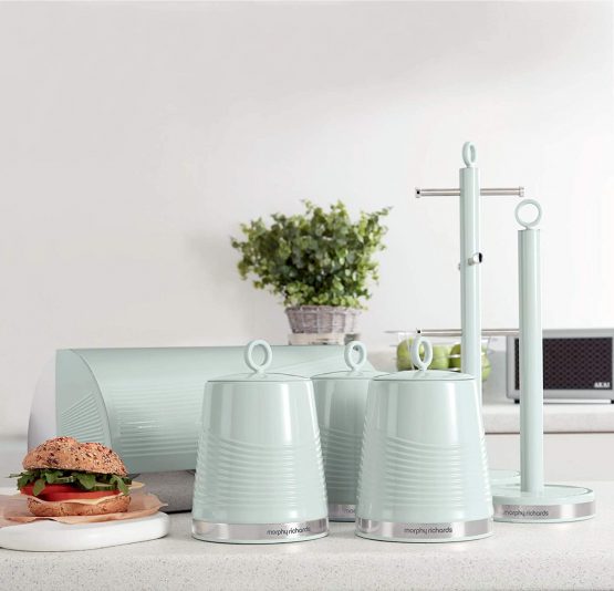 Morphy Richards 976007 Dune Kitchen Storage, Tea Coffee Sugar Set of 3 Canisters, Sage Green, 1 - Image 2