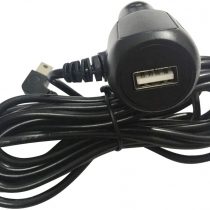 Car Charger with USB Port-Amacam CC8. Long Cable 3.5 Metres with Right Angle Mini USB Connector. Suitable For Dash Cameras Sat Navs Tom Toms and Other Android Devices. Premium Power Charging Lead.