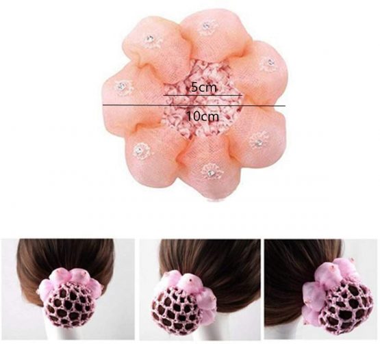 5 Pieces Girls Hair Bun Net Sequin Ballet Recital Dance Hair Bun Net Holder Hair Bun Cover Hair Accessories - Image 2
