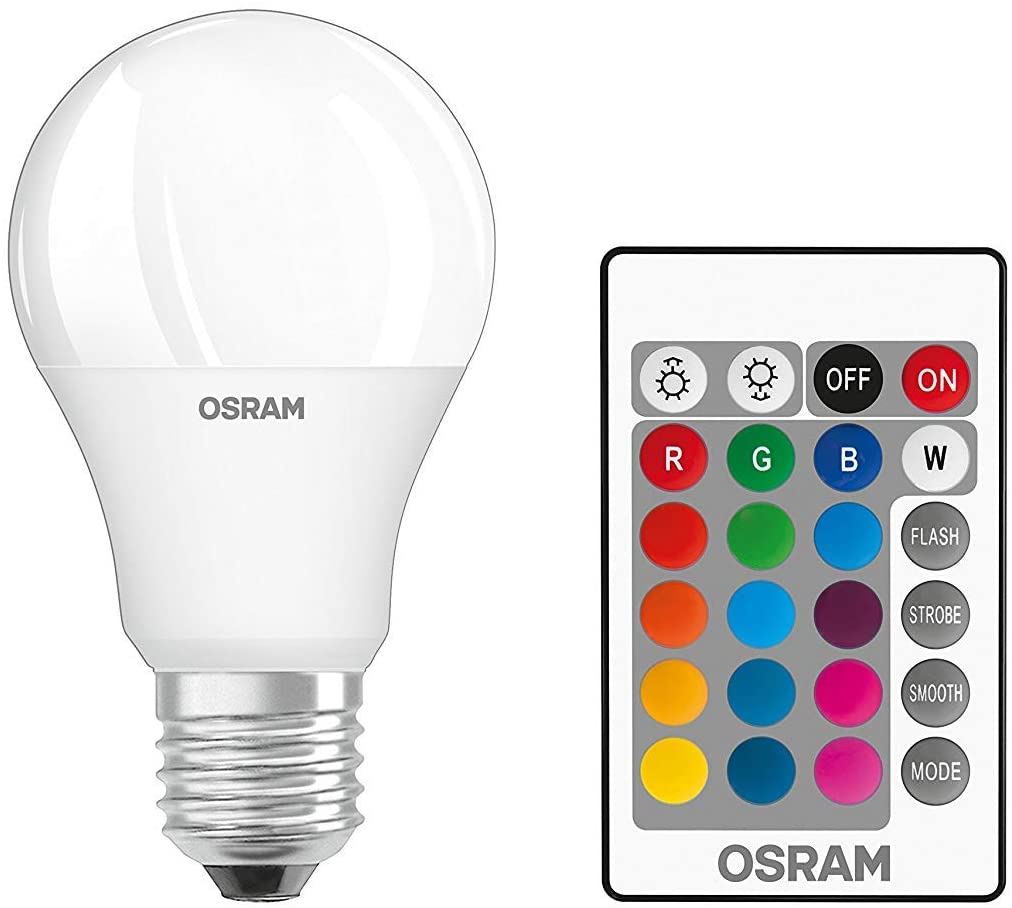 Osram LED Star+ Classic P RGBW Lamp in Teardrop Shape with E14 Socket, Dimmable and Colour Control via Remote Control