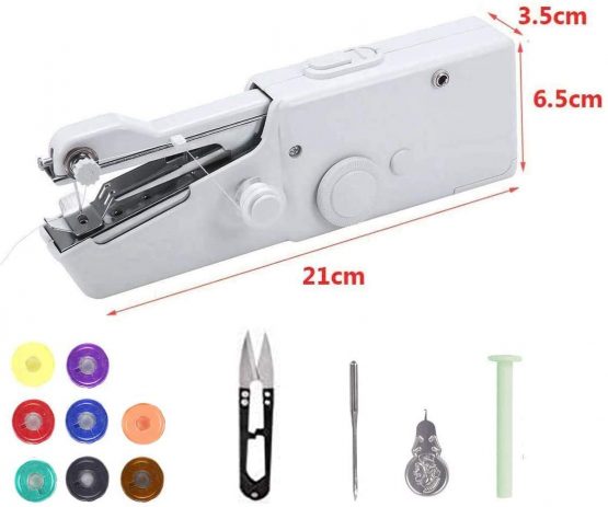 Mini Portable Sewing Machine with 8 Pcs Bobbins,MSDADA Handheld Sewing Machine Electric Stitch Household Tool for Kids Clothing,Fabric, Home Travel Use, Gift for Kids&Adult - Image 2