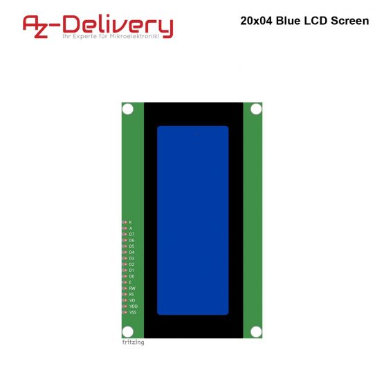 AZDelivery HD44780 2004 4x20 Serial LCD White Character Blue Backlight Display Board 3.3V 5V Compatible with Arduino Raspberry Pi Including E-book! - Image 4