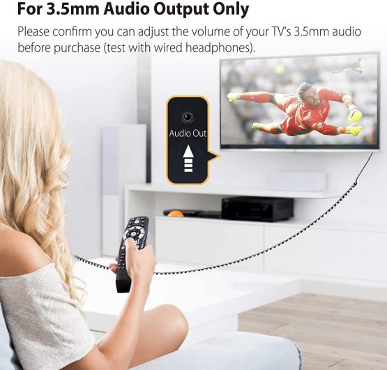 Avantree HF027 Headphones for TV with LONG CORD Earbuds, 18FT / 5.5M Extension Cable Earphones Ear buds for PC, 3.5mm Audio Output, Metal Stereo In-Ear Wired Bass Headset with Spring Coil Wire - Image 4