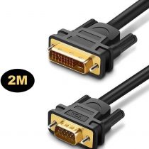 REALMAX® DVI to VGA Cable, 2M DVI-I 24+5 to VGA Lead High Resolution Male to Male Digital Video Adapter Converter Gold Plated Support 1080P For Monitor, TV, PC, DVD, Laptop, Gaming, HDTV And Projector