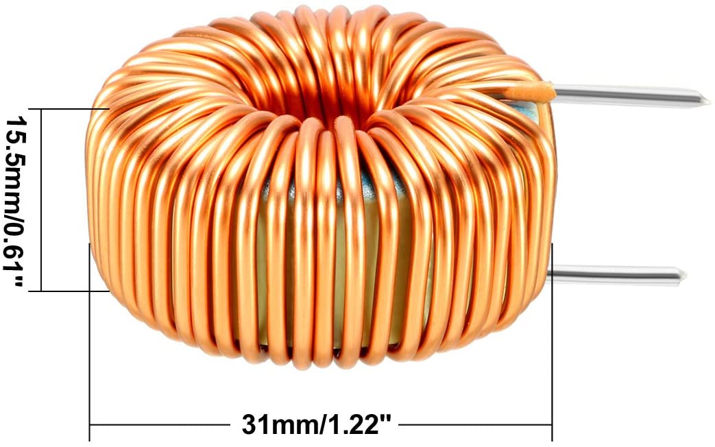 sourcing map Vertical Toroid Magnetic Inductor Monolayer Wire Wind Wound 220uH 11A Inductance Coil, 1Pcs 220uH 11A - Image 3