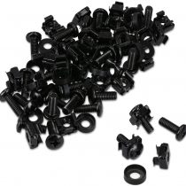 kwmobile 50 Pack M6 Cage Nuts, Bolts and Washers Kit - For Patch Panel Rack Mount Equipment Data Network Cabinets Size 19 Inch and 10 Inch - Black