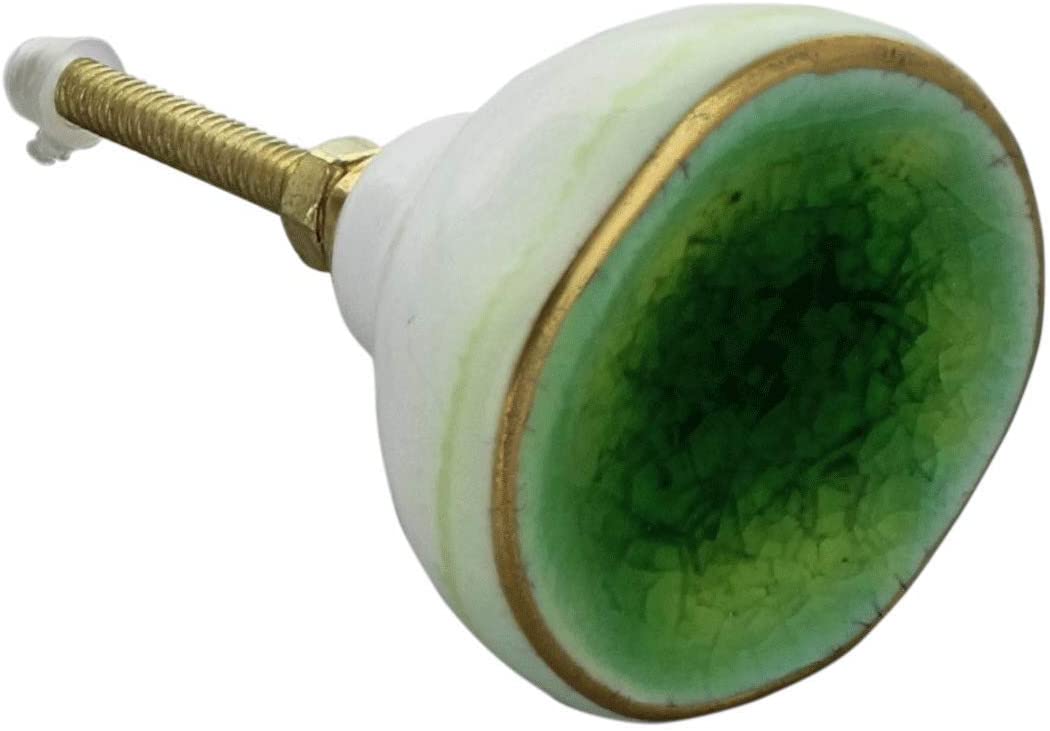 G Decor Sea Light Green Rhodes Ceramic Door Knobs Vintage Shabby Chic Cupboard Drawer Pull Handles, 4.2 cm x 4 cm - Image 3