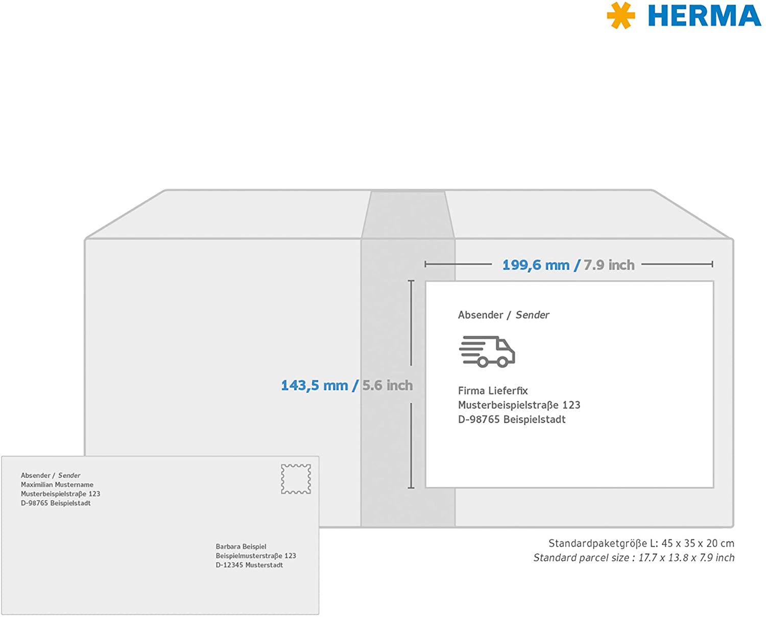 HERMA Self Adhesive Removable Labels, 2 Labels per A4 Sheet, 100 Sheets, 199.6 x 143.5 mm, 200 Labels - Image 4