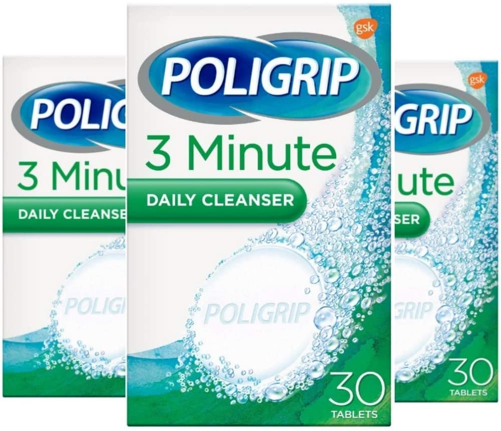 Poligrip Denture Cleaning Tablets 3 Minute Daily Cleanser 3 Month