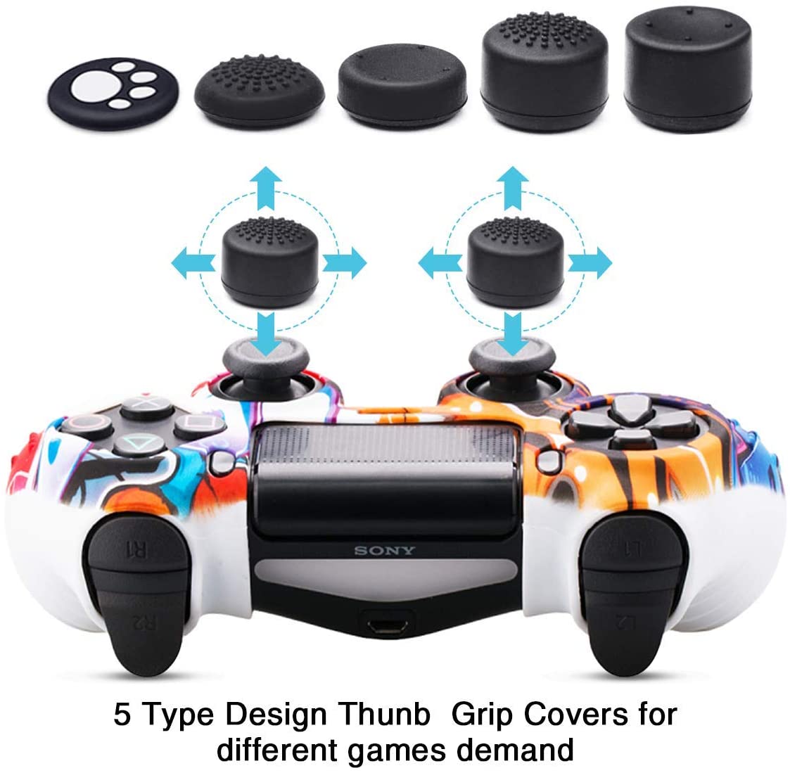 Ps4 Controller Cover Skins X 2 6amlifestyle Silicone Playstation 4 Skin Anti Slip Case Cover