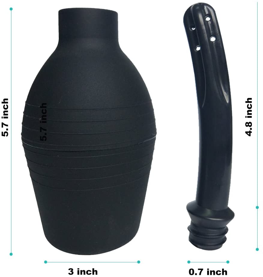 Careforyou Anal Douche Enema Bulb Vaginal Douche Enema Cleaner for Women’s or Man’s Health, Black - Image 3