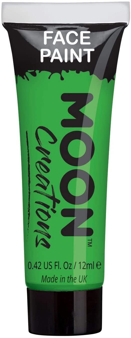 Moon Creations Face & Body Paint Tubes, White, Black, Red, Yellow, Green, Dark Blue - Image 3