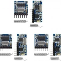 QIACHIP 3 Sets of 433mhz RF Transmitter and Receiver Module Wireless 4 Channel Output Link Kit Set with 1527 Learning Code for Remote Control