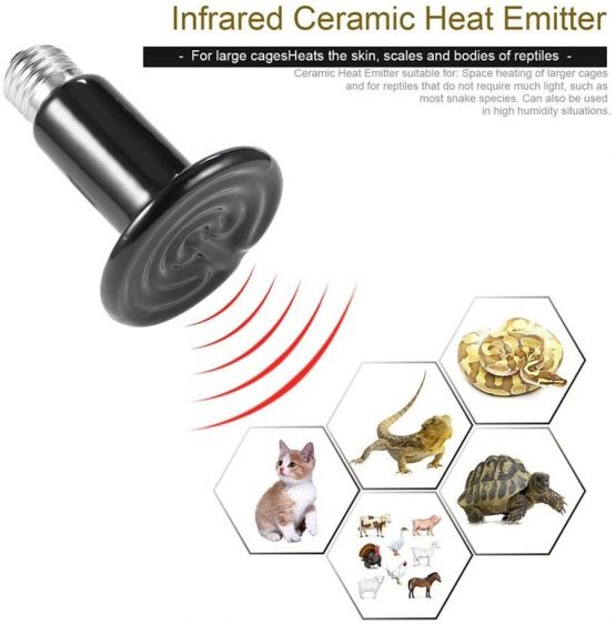 LEDGLE Terrarium Reptile Heat Emitter, Ceramic Heat Bulb, E27 Infrared Ceramic Reptile Heater Pet Ceramic Heat Bulb for Reptiles/Tortoise/Chicken - Image 4