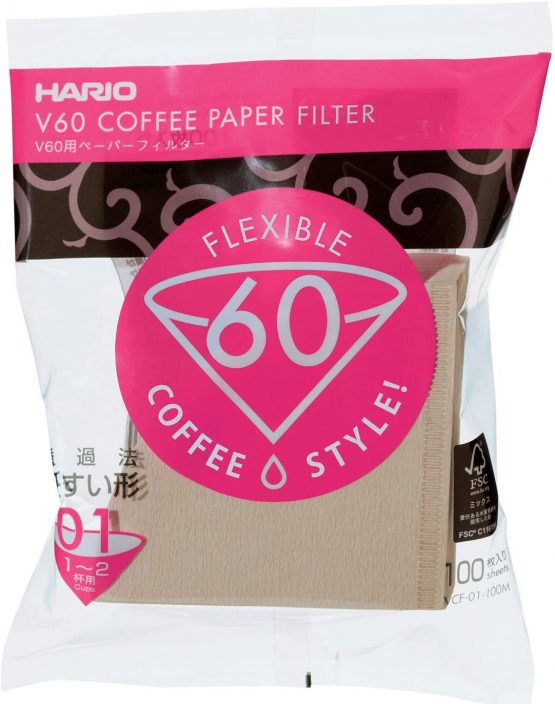 HARIO VCF-01-100M 1-Piece Box of Paper Filter for 01 Dripper Misarashi