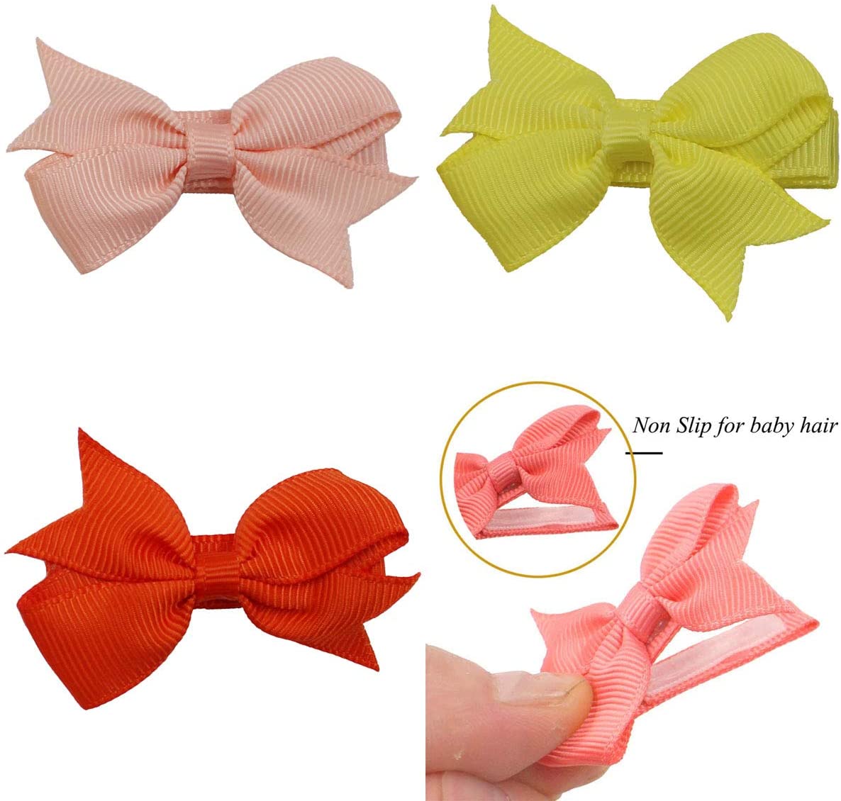 JOYOYO 50 Pcs Baby Hair Bows Grosgrain Ribbon Bow With Non-slip Full Covered Safe Clips - Image 3