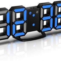 CENTOLLA 3D LED Digital Alarm Clock,Wall Clock, Digital Clock, Timorn 3D LED Alarm Clock with 3 Adjustable Brightness Levels Dimmable Nightlight Snooze Function for Home Kitchen Office