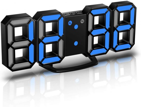 CENTOLLA 3D LED Digital Alarm Clock,Wall Clock, Digital Clock, Timorn 3D LED Alarm Clock with 3 Adjustable Brightness Levels Dimmable Nightlight Snooze Function for Home Kitchen Office