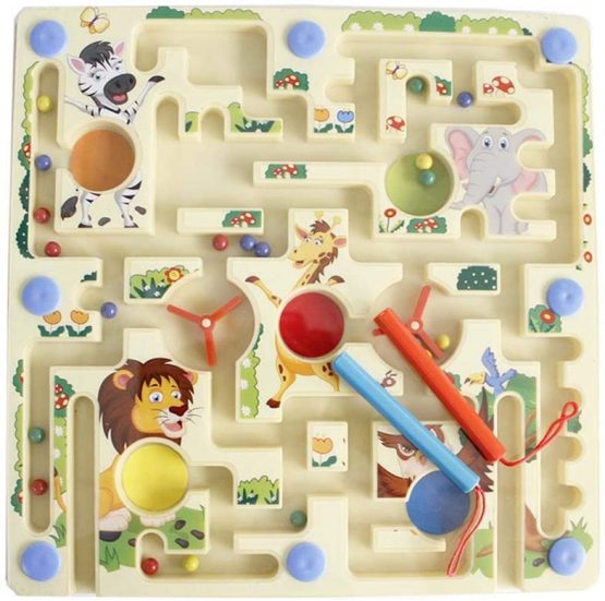 Gobus Beads Maze Double Sided Labyrinth Reverse Flying Chess Maze Puzzle Educational Board Game Interactive Maze Toys for Children (Animals) - Image 3