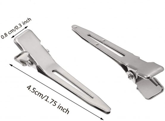 100 PCS Silver Metal Hair Clips, 45mm/1.75inch Sectioning Clips Hair Duck Teeth Hairpins Curl Setting for DIY Hair Extensions - Image 2