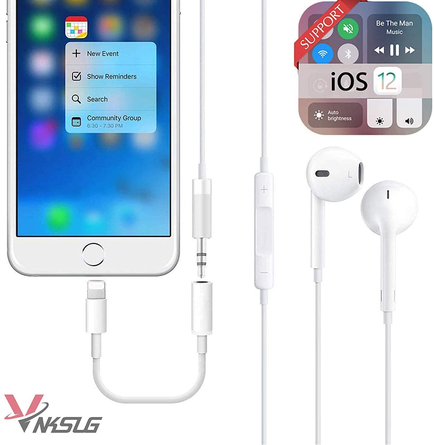 Headphone Adapter for iPhone Adapter 3.5mm Jack Headset Connector