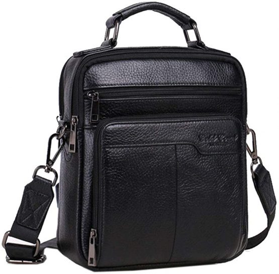 Xieben Vintage Leather Shoulder Messenger Bag for Men Travel Business Crossbody Pack Wallet Satchel Sling Chest Bags