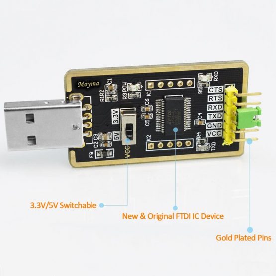 USB to Serial Converter, USB to TTL Adapter for Development Projects - Featuring Genuine FTDI USB UART IC ‘FT232RL’ - Image 3