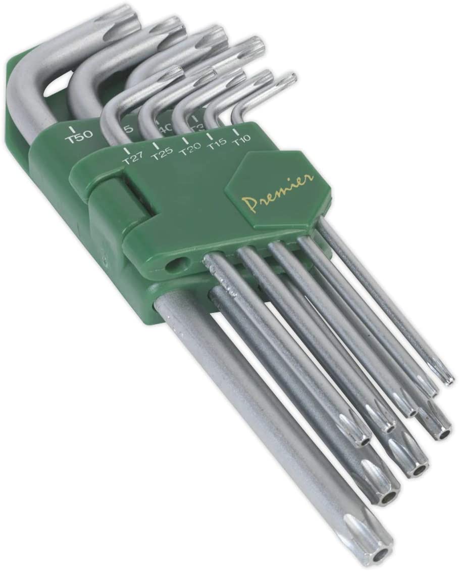 Sealey Ak7162 Security TRX-Star Key Set 9Pc Long, White
