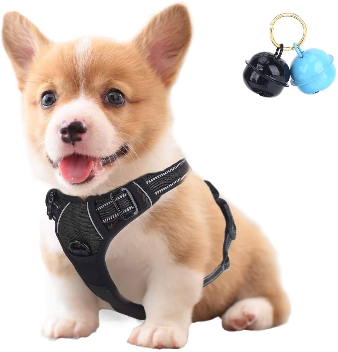 Belababy Dog Harness Small Medium Large No Pull, Adjustable Reflective Front Clip Dog Harness with Easy Control Handle