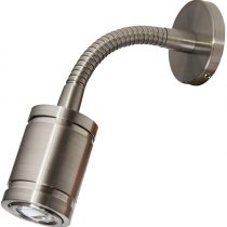 LIGHTEU 12V 2.2W Gooseneck Wall Mount LED Reading Light F1 Spotlight with Switch, Nickel Finish, Professional Flexible,Wall Light for Bedside Light, Boat, Yacht and Caravan,RV