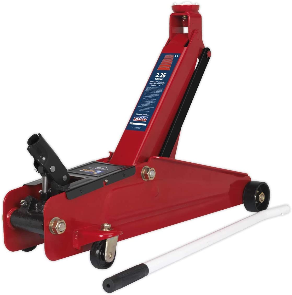 Sealey 1025Hl Trolley Jack 2.25Tonne High Lift Super Rocket Lift, White, 720mm