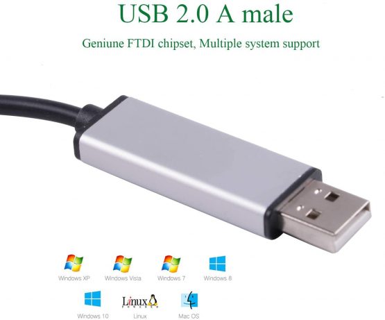 USB to DMX Interface Adapter RS485 Converter Serial 3PIN XLR LED DMX512 Freestyler Software PC to Stage Lighting Control Dimmer Cable With FTDI Chip Support Win10 Mac OS (6ft) - Image 3