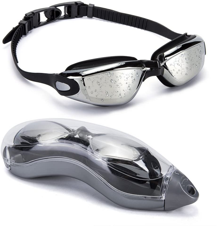 OYMI Swim Goggles No Leaking Silicone with Protection Case Adjustable for Men Women Youth Kids Unisex Triathlon Swim Glasses