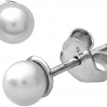 Citerna Women's 9 ct White Gold Pearl Stud Earrings