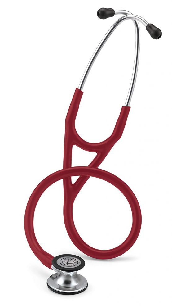 3M Littmann Cardiology IV Diagnostic Stethoscope, Mirror-Finish Chestpiece and Stem, Burgundy Tube, Stainless Headset, 69 cm, 6170 - Image 2