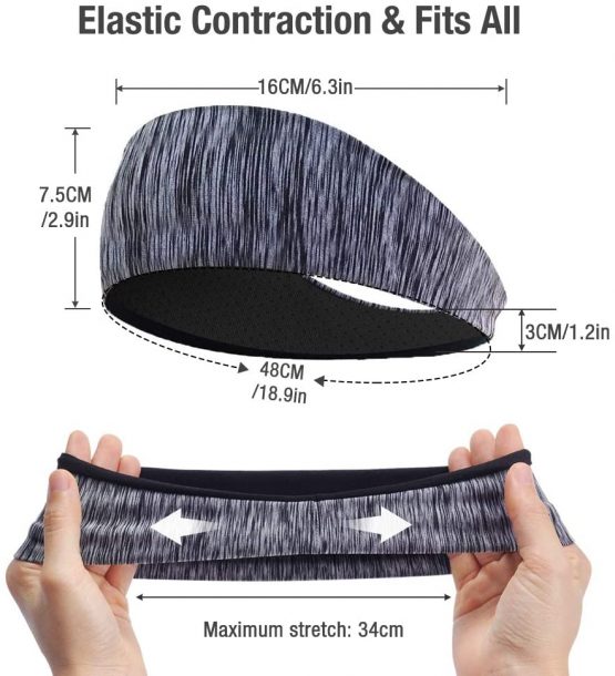 LATTCURE Sports Headband 3 Pack, Headband, Sweatband, Non Slip Headwear Head Band, Turban Winter Headband for Football, Basketball, Soccer, Tennis, Yoga and Golf - Image 2