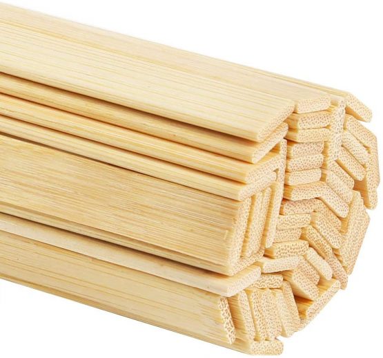 Pllieay 60 Pieces Bamboo Sticks Wooden Craft Sticks Extra Long Sticks for Making Star Lanterns and Other Crafts (40CM Length × 0.9CM Width)